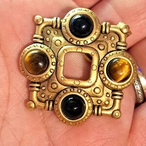 Tigers Eye & Black Onyx Pendant